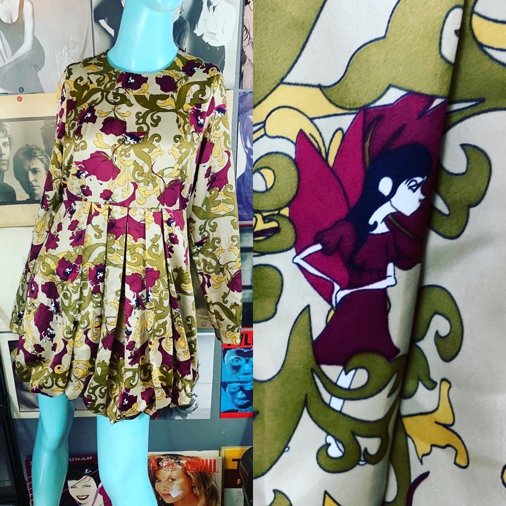 💚 NWOT RARE ANTHROPOLOGIE MOD Couture FAIRY FACE Twelve Layers silky green